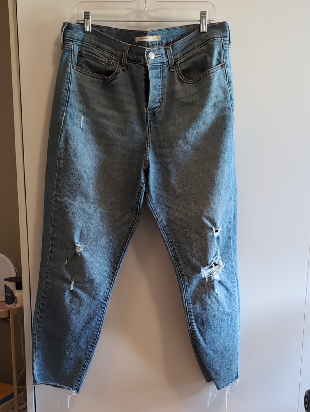 Levi's Medium Wash Distressed Wedgie Skinny Jeans